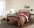 Morris & Co. Strawberry Thief Cotton King Size Duvet Cover Set - Crimson Red - Kazoop 