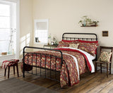 Morris & Co. Strawberry Thief Cotton King Size Duvet Cover Set - Crimson Red - Kazoop 