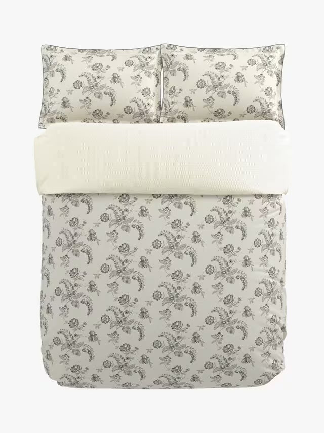 Bedeck of Belfast Arianne Charcoal Grey Cotton Duvet Cover Set - King Size