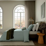 Bedeck of Belfast Emmy Cotton Sateen Duvet Cover Set - Duck Egg - Super King