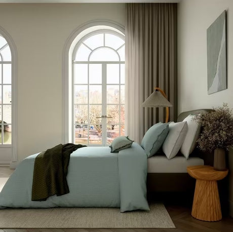 Bedeck of Belfast Emmy Cotton Sateen Duvet Cover Set - Duck Egg - Super King