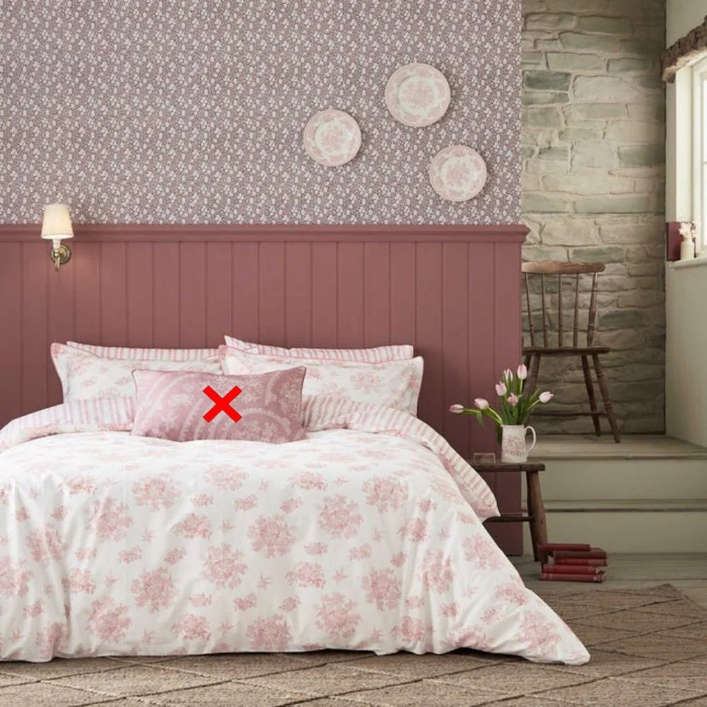 Burleigh x Bedeck Asiatic Cotton Percale Duvet Cover Set - Mid Pink - King