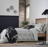 Burleigh x Bedeck Regal Peacock Cotton Charcoal Duvet Cover Set - Double