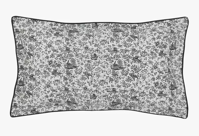 Burleigh x Bedeck Regal Peacock Cotton Charcoal Duvet Cover Set - Double