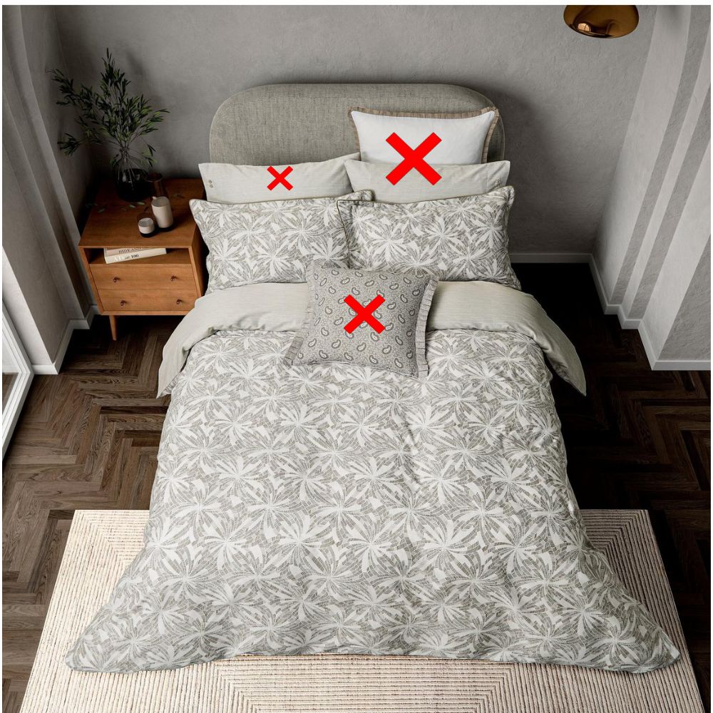 Bedeck of Belfast Cora Floral Cotton Super King Duvet Cover - Light Grey