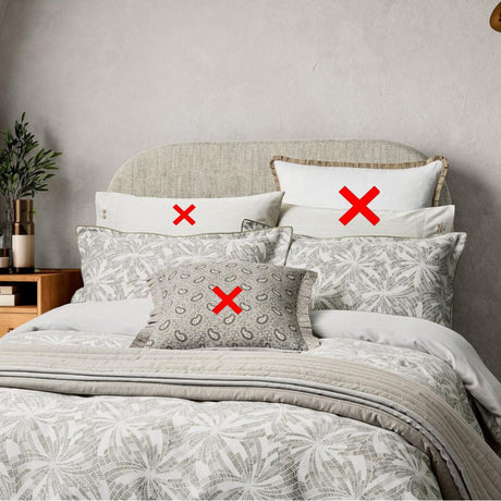 Bedeck of Belfast Cora Floral Cotton Super King Duvet Cover - Light Grey