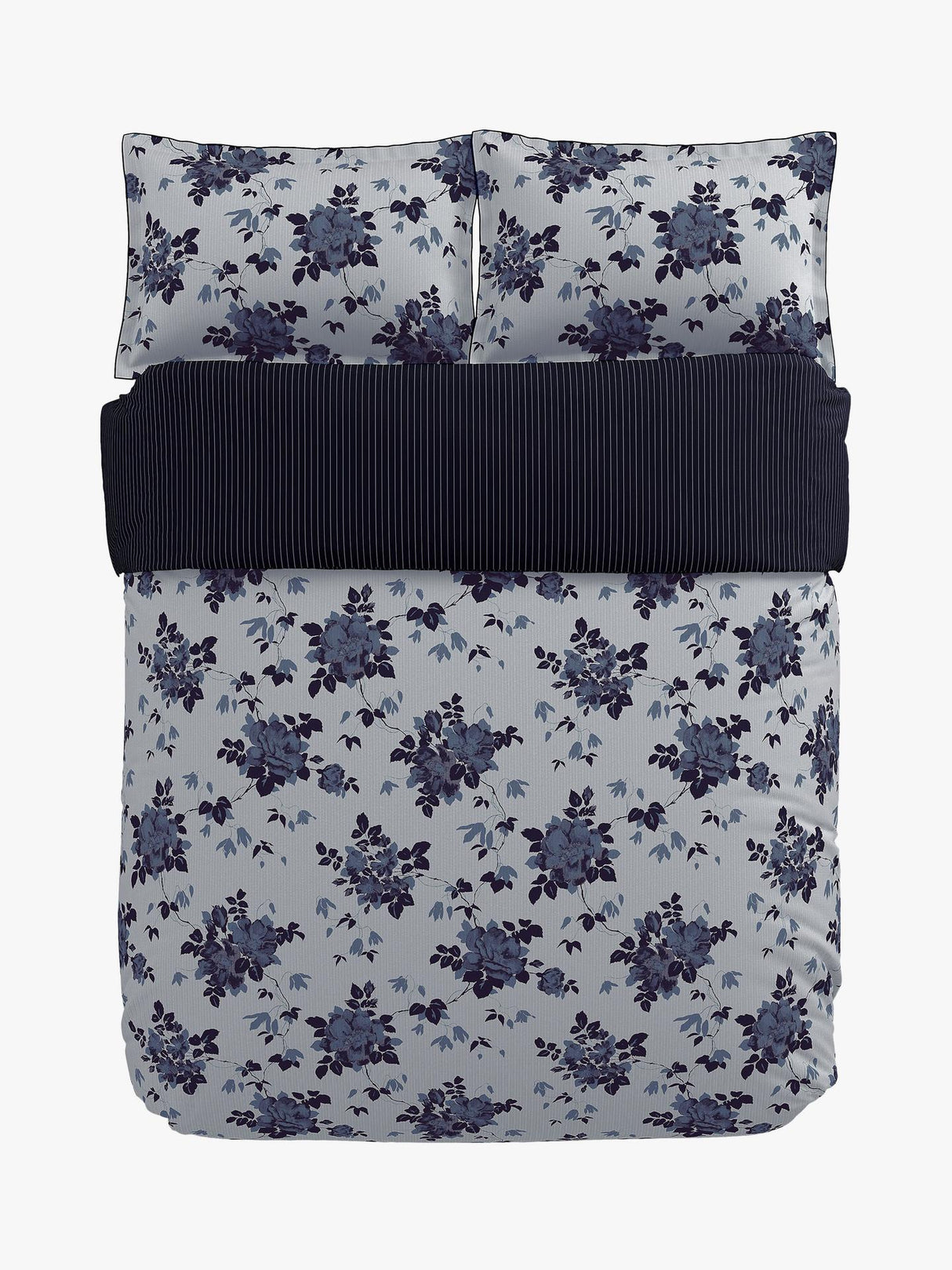 Bedeck of Belfast Freya Floral King Size Duvet Cover Set - Midnight Blue