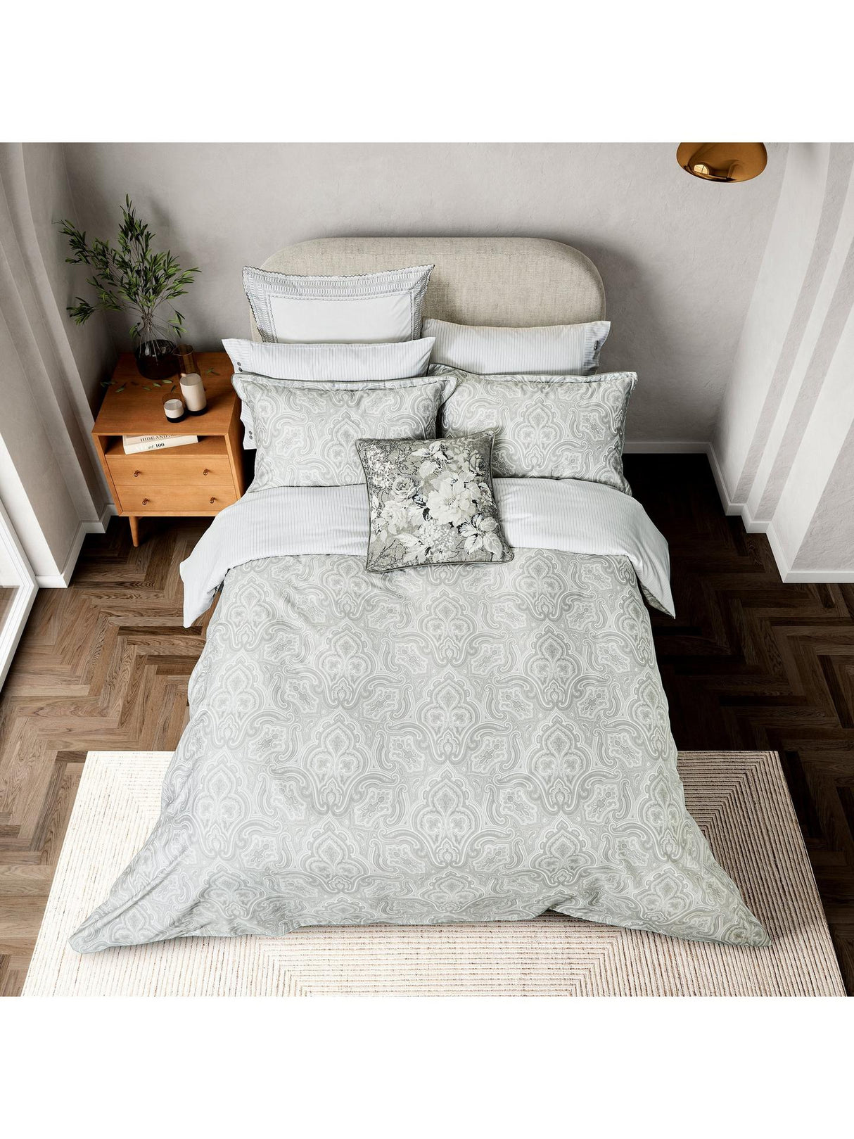 Bedeck of Belfast Amalia 220TC Cotton Double Duvet Cover Set - White Multi