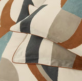 Harlequin Torillo Cotton King Duvet Cover - Black Earth/Cornflower/Walnut