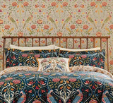 Morris & Co. Seasons Floral Indigo/Multi Cotton Duvet Cover Set - King Size