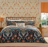 Morris & Co. Seasons Floral Indigo/Multi Cotton Duvet Cover Set - King Size