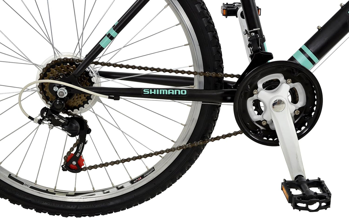 Falcon Vienne Womens 18 Speed Mountain Bike - Black/Green - Small Frame