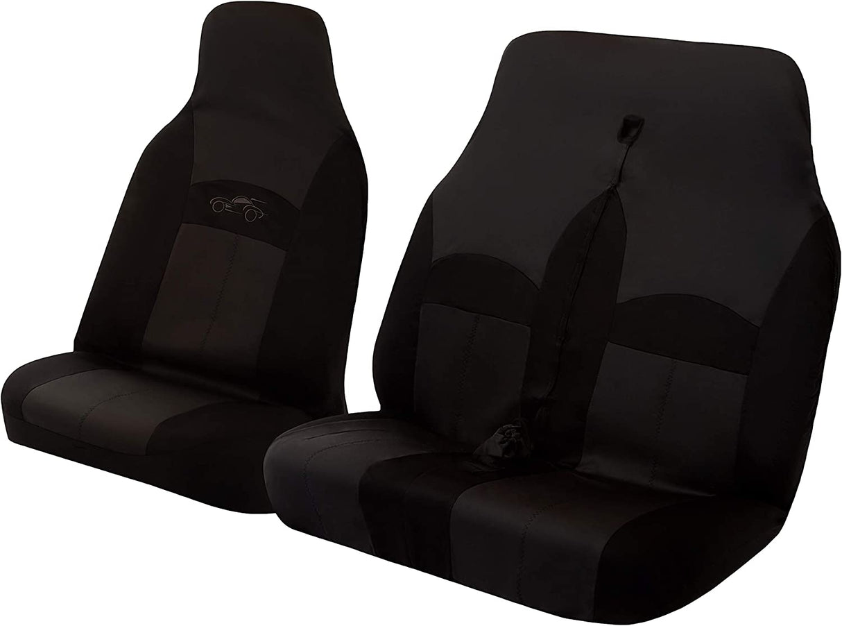 Cosmos Commercial Front Pair Seat Covers 14022 - Grey/Black