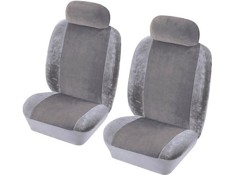 Cosmos Heritage Front Pair Seat/Headrest Covers 1785002 - Grey - Kazoop 
