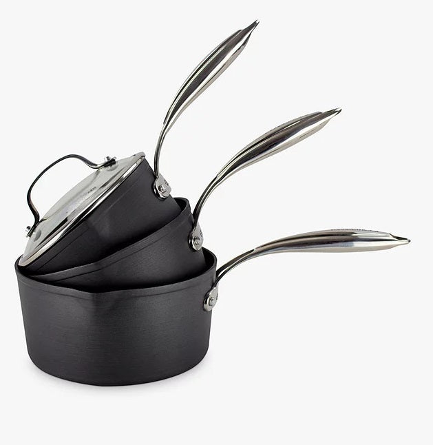 Eaziglide Neverstick3 Professional Non-Stick Lidded Saucepan Set 3 Piece