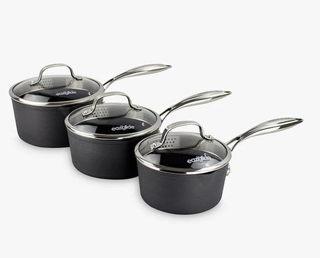 Eaziglide Neverstick3 Professional Non-Stick Lidded Saucepan Set 3 Piece