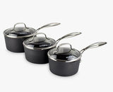 Eaziglide Neverstick3 Professional Non-Stick Lidded Saucepan Set 3 Piece - Kazoop 