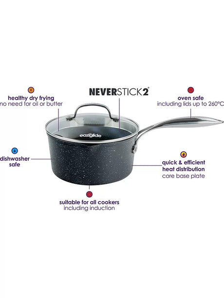 Eaziglide Neverstick2 Aluminium Non Stick Pan Set - 5 Piece - Kazoop 