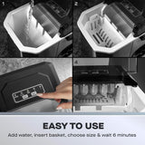 Daewoo SDA2931 12kg Portable Countertop Ice Cube Maker - Stainless Steel