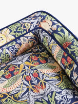 Morris & Co. Strawberry Thief Print Large Dog Sofa Bed - Navy Blue/Multi