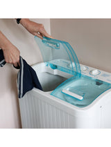Leisurewize Portawash Plus Twin Tub Portable Washing Machine - White - Kazoop 