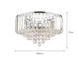 Laura Ashley Vienna Crystal Flush 3 Bulb IP20 Ceiling Light - Clear/Chrome