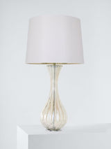 Laura Ashley Nevern Ribbed Glass Drum Shade Table Lamp - Champagne/Ivory