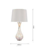 Laura Ashley Nevern Ribbed Glass Drum Shade Table Lamp - Champagne/Ivory