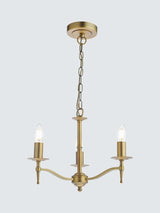 English Heritage Marble Hill 3 Light Pendant Ceiling Light - Metallic Brass