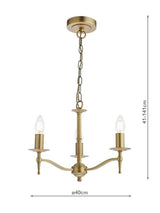 English Heritage Marble Hill 3 Light Pendant Ceiling Light - Metallic Brass