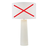 Där Myla Modern Ribbed Ceramic Table Lamp Base Only - Ivory White