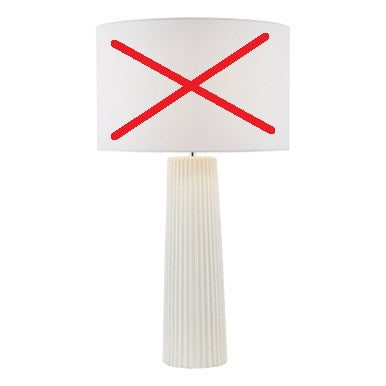 Där Myla Modern Ribbed Ceramic Table Lamp Base Only - Ivory White