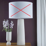 Där Myla Modern Ribbed Ceramic Table Lamp Base Only - Ivory White