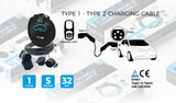 Simply Adjustable 5M 3Pin to Type 1 Electric Vehicle Flexible Charging Cable