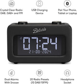 Roberts Revival Rest DAB/DAB+/FM Tuner Bluetooth Bedside Clock Radio - Black