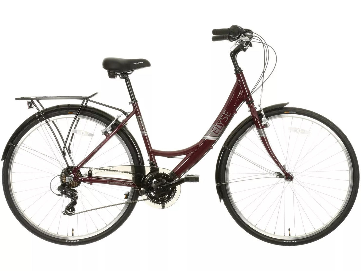 Apollo Elyse Womens 21 Speed V-Brakes Hybrid Bike - Purple - Small 16''