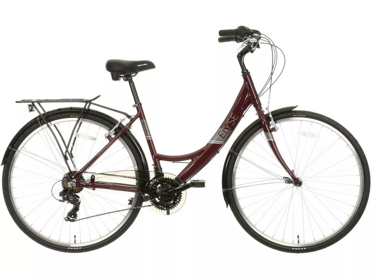 Apollo Elyse Women's 21-Speed 16'' Alloy Frame Hybrid Bike - Small - Purple