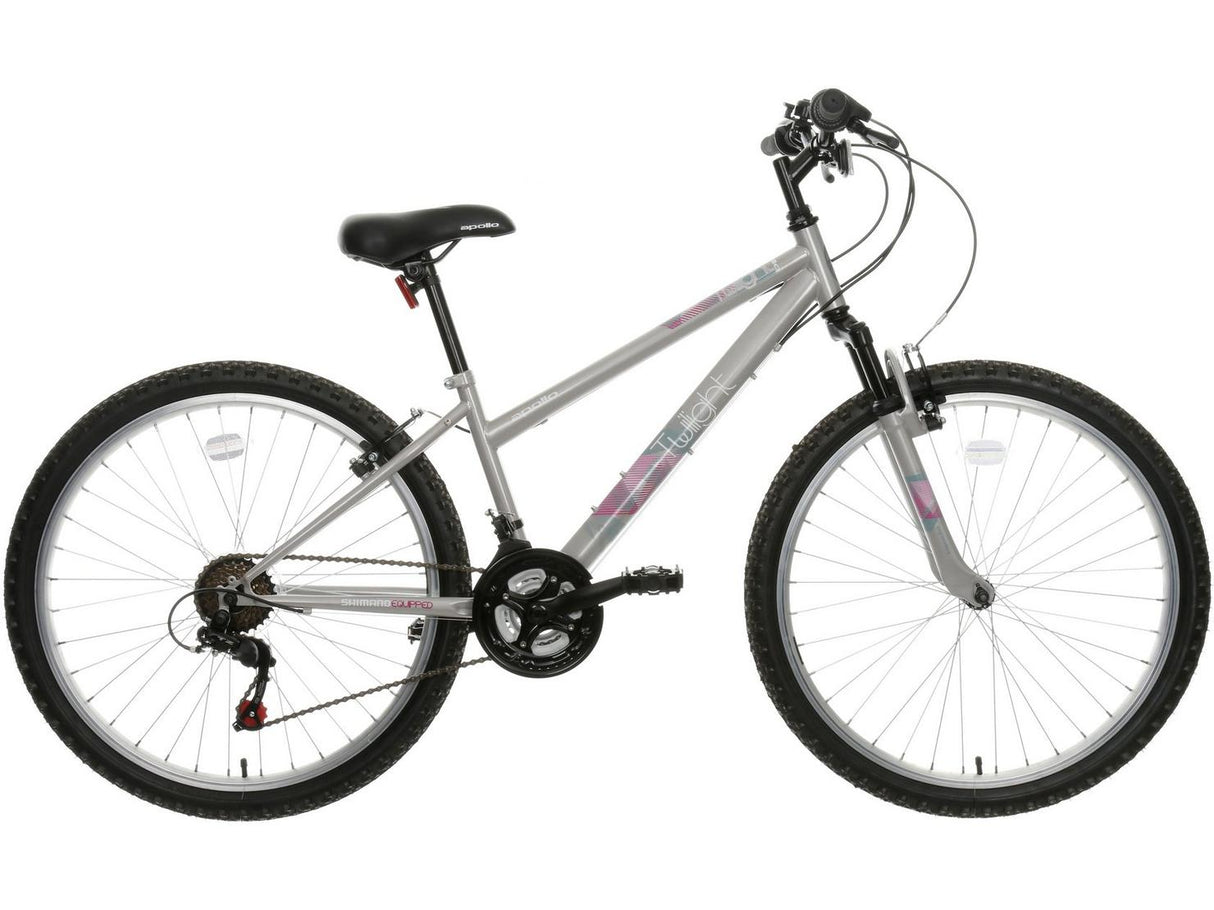 Apollo Twilight Womens 18-Speed Steel Mountain Bike - Grey - 14" Small Frame