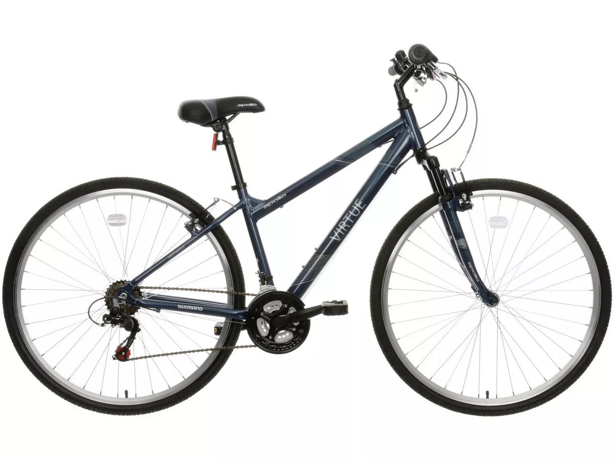 Apollo Virtue 18 Speed V-Brake Womens Hybrid Bike Alloy - Blue - Medium 18"