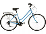 Apollo Cafe Women's 700c 6-Speed Rigid Step Thru Hybrid Bike - Blue - Small