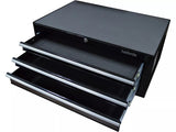 Halfords Garage Workshop Key Lock Tool Storage 3 Drawer Middle Chest - Black