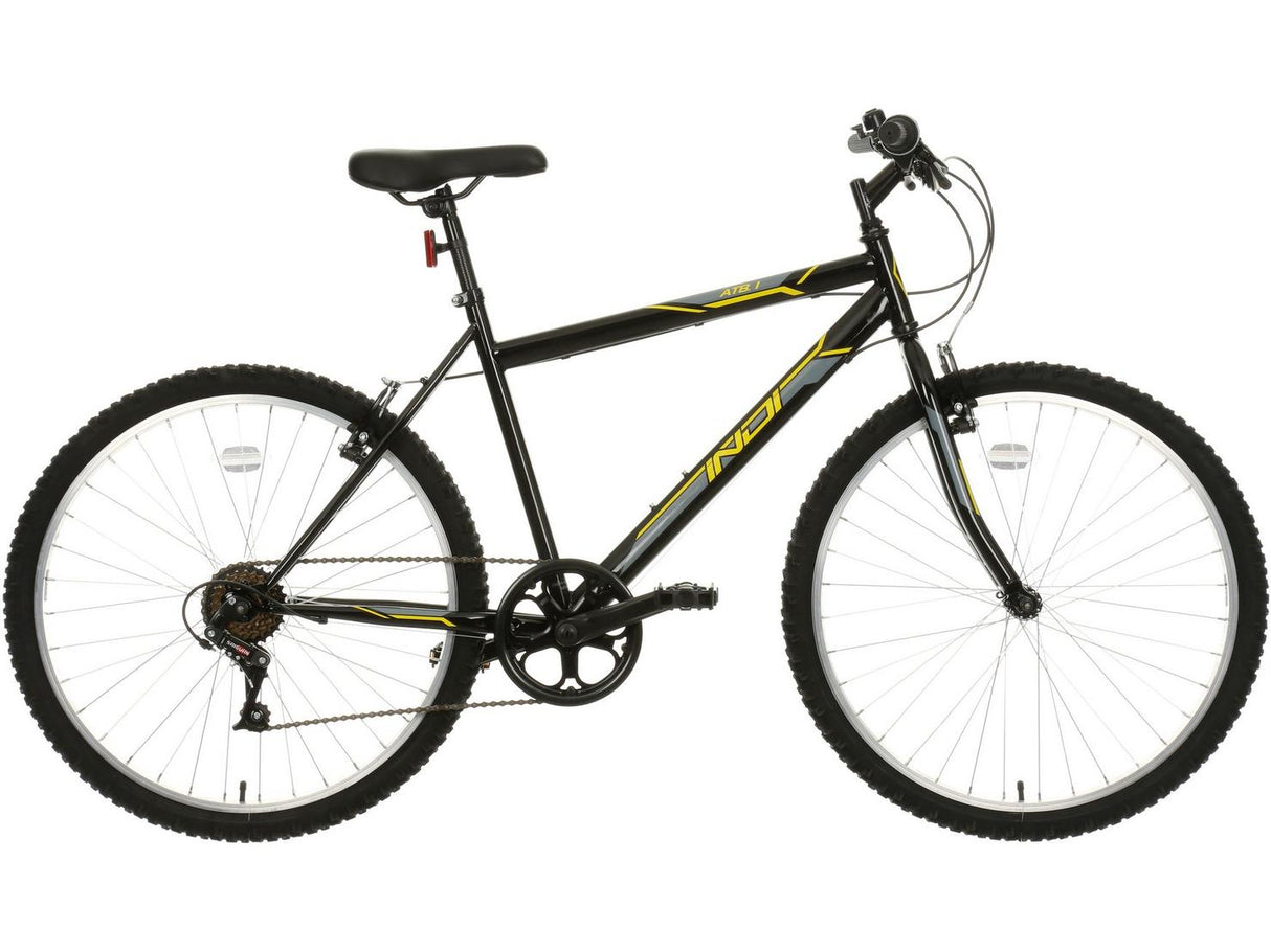 Indi ATB 1 Mens V-Brake 6 Speed Hardtail Mountain Bike 26" Large - Black