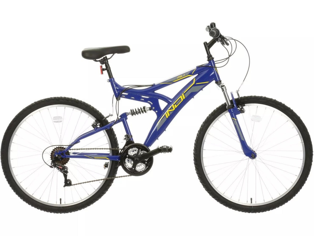 Indi FS 1 Men's MTB 18-Speed Mountain Bike 26" Wheels - Medium 18'' Blue