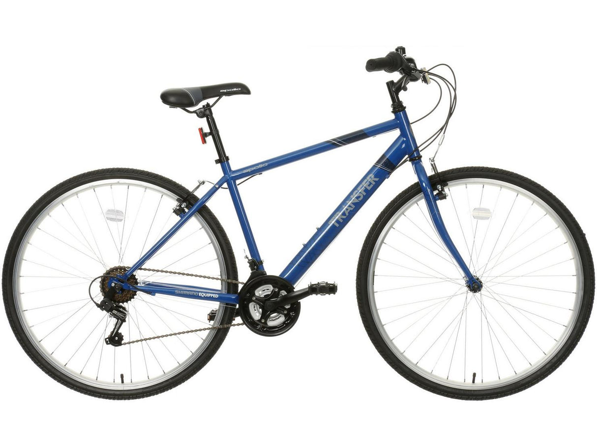Apollo Transfer Men's 18 Gears V-Brake Alloy Hybrid Bike - 21" Large - Blue