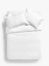John Lewis Soft and Silky Garda Lattice King Size Cotton Duvet Cover - White