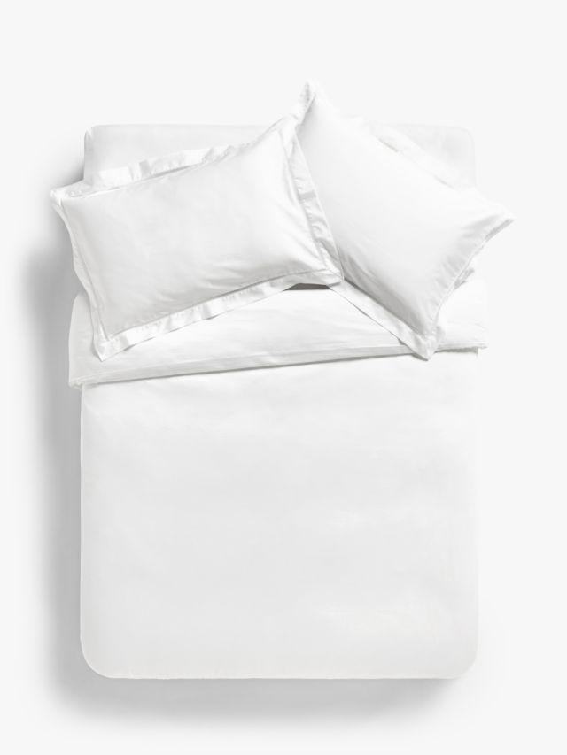John Lewis Soft and Silky Garda Lattice King Size Cotton Duvet Cover - White - Kazoop 