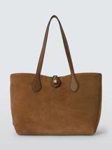 Mulberry Women's Eliza Suede Leather Turn Lock Plain Tote Bag - Vintage Oak