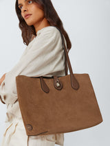 Mulberry Women's Eliza Suede Leather Turn Lock Plain Tote Bag - Vintage Oak