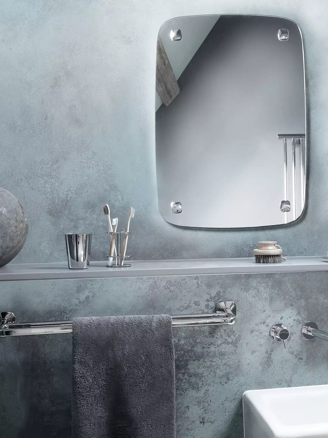 Robert Welch Burford Bathroom Wall Mounted Mirror - H50 x W70cm