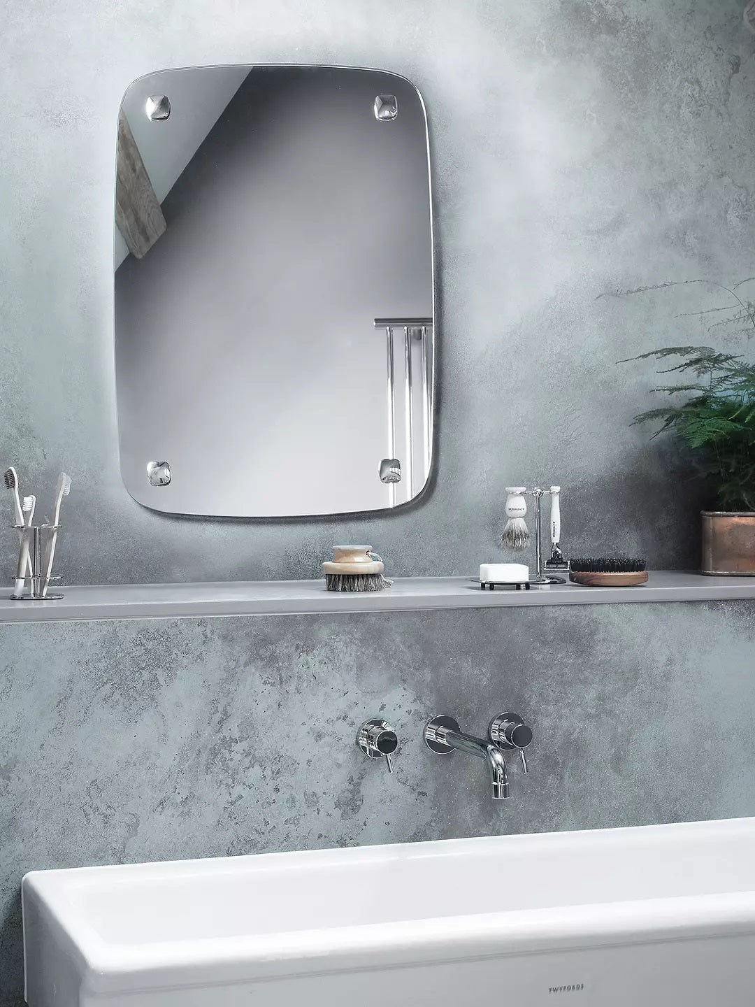 Robert Welch Burford Bathroom Wall Mounted Mirror - H50 x W70cm
